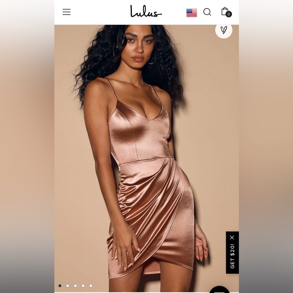 Lulus Forever Your Girl Mauve Satin Bodycon Dress size small